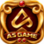 AS Game app interface showing APK download, login, and earn money online features